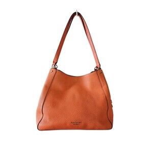 Kate Spade Leila Triple Compartment Shoulder Leather Bag - Orange